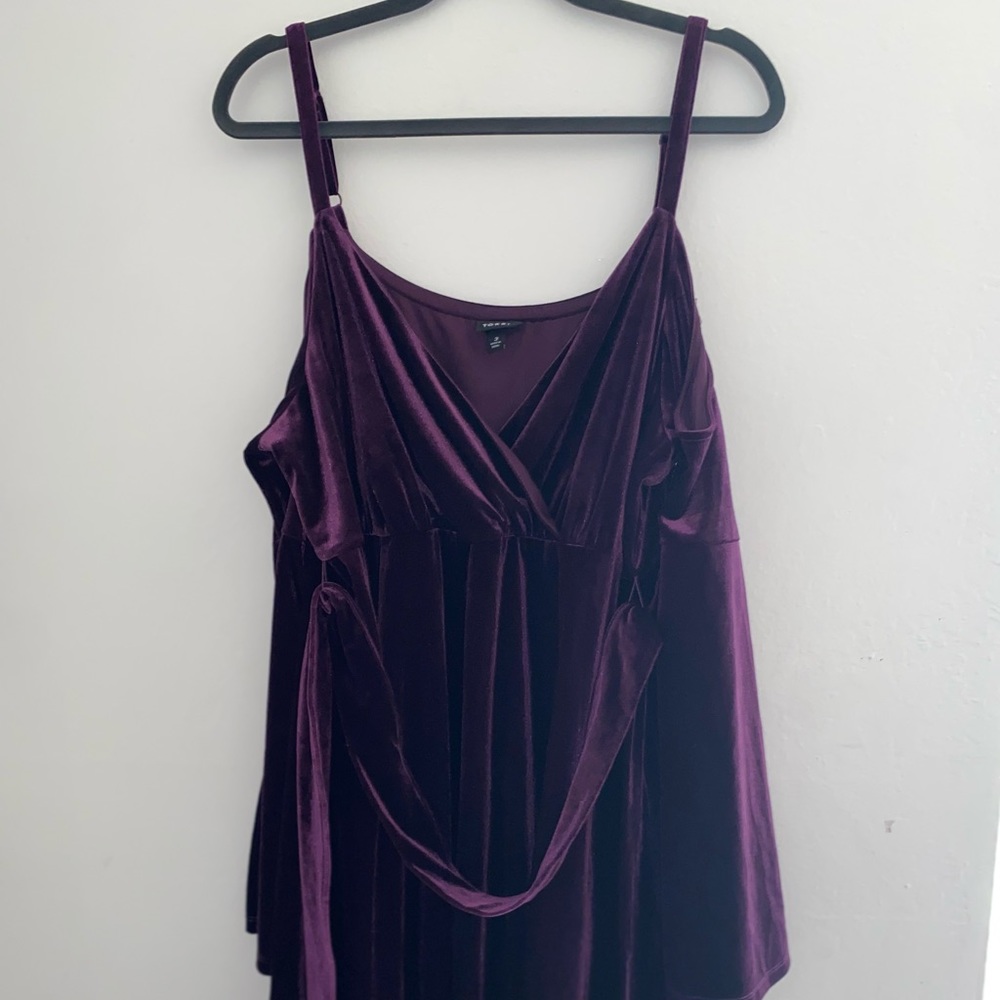 Purple Velvet Bell Sleeve Mini Dress— Size 3